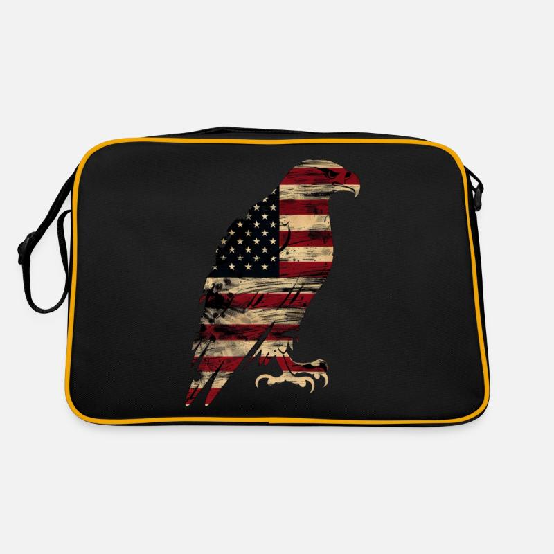 Drapeau américain Eagle Silhouette American Heritage 2 Sac Retro
