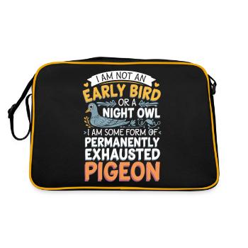 Not Early Bird or Night Owl Just Always Exhausted4 - Retro Tasche - Schwarz/Gold - Hinten