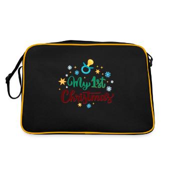 Mein erstes Weihnachten - Retro Tasche - Schwarz/Gold - Hinten