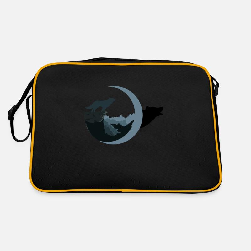 Wolf by the moonlight Retro Bag