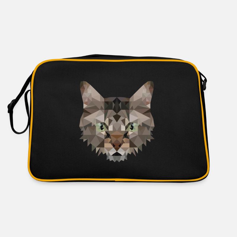 Polygon Katze Artwork - Handmade design Retro Tasche