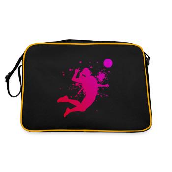 Herren Volleyballspieler Volleyball Volley - Retro Tasche - Schwarz/Gold - Hinten