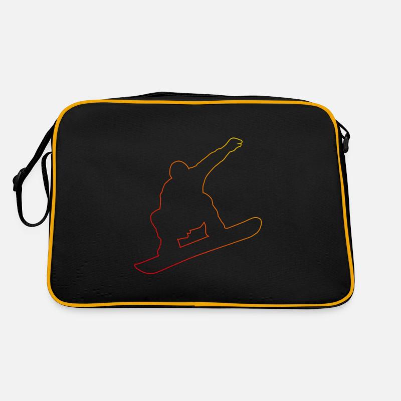 Damen Wintersport Snowboarder Snowboarding Retro Tasche