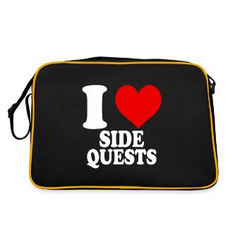 Ich liebe Side Quest Online RPG Spiel Funny Heart - Retro Tasche - Schwarz/Gold - Hinten