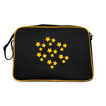 STAR. STAR. STERNE. PARTY. JAHRESTAG. WEIHNACHTEN. - Retro Tasche - Schwarz/Gold - Hinten
