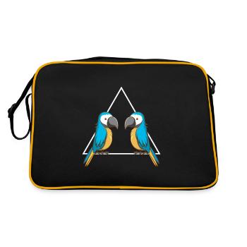 Parrot colorful bird chills in aviary - Retro Bag - black/gold - Back