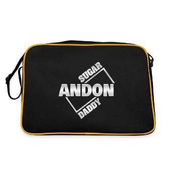 Geschenk für Andon - Retro Tasche - Schwarz/Gold - Hinten