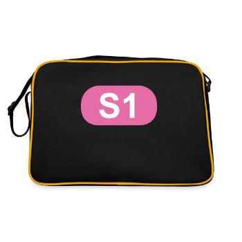 S-Bahn Berlin S1 - Retro Tasche - Schwarz/Gold - Hinten