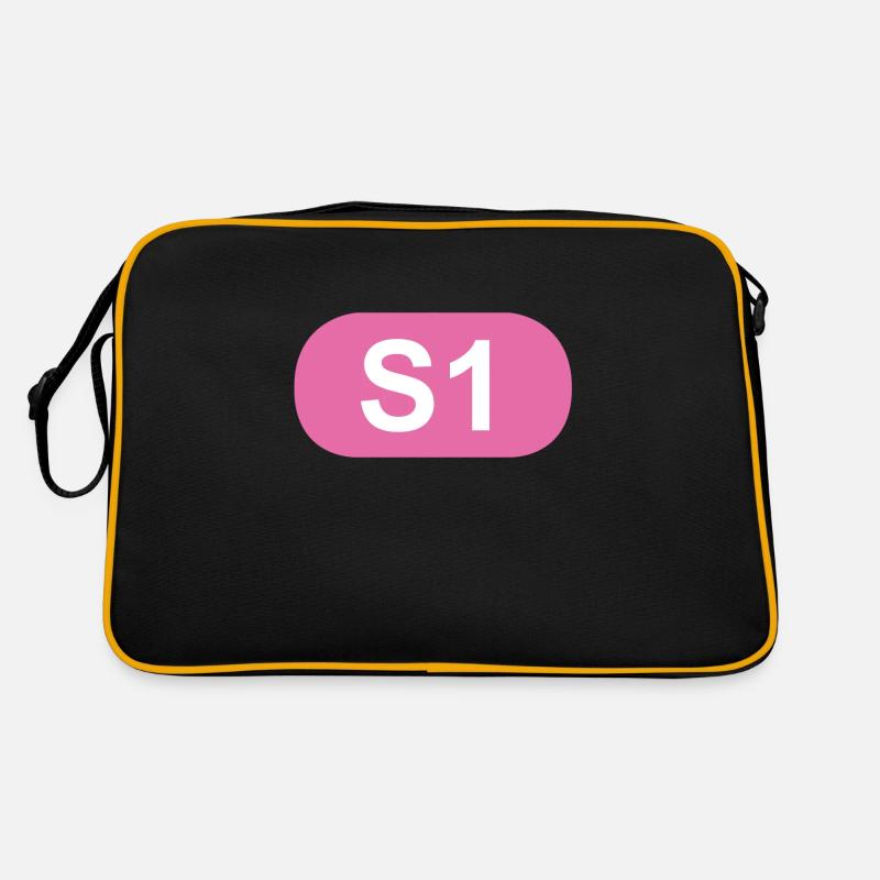 S-Bahn Berlin S1 - Retro Tasche - Schwarz/Gold