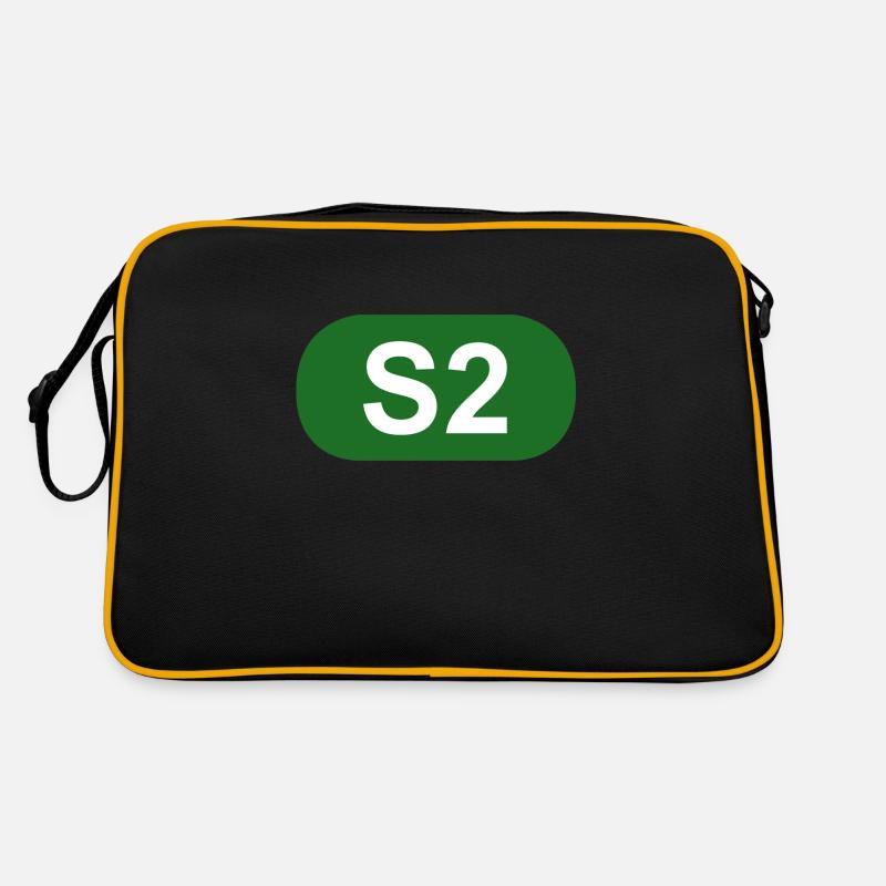 S-Bahn Berlin S2 - Retro Tasche - Schwarz/Gold