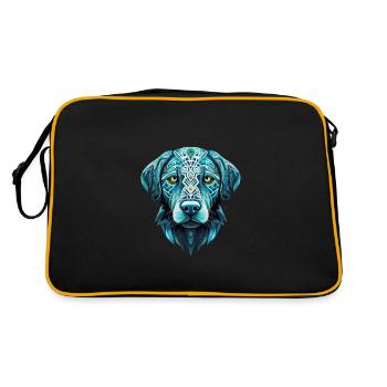 Cool Blue Labrador Retriever Dog - Sac Retro - noir/or - Dos