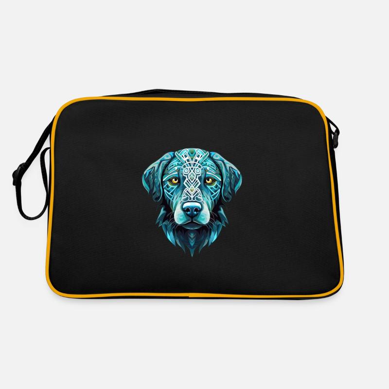 Cooler blauer Labrador Retriever Hund Retro Tasche