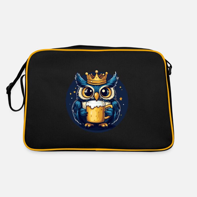 Eule Bier Retro Tasche