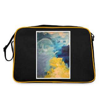 Original art print "Kampf" - Retro Bag - black/gold - Back
