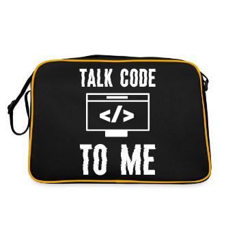 Coding Programming Talk Code To Me - Retro Bag - black/gold - Back