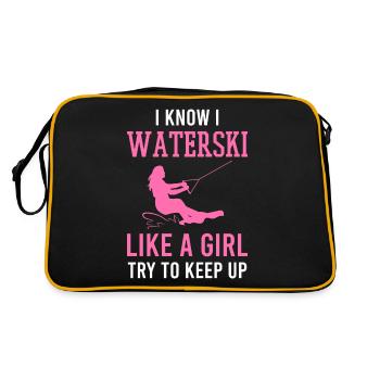 Wasserski - Retro Tasche - Schwarz/Gold - Hinten