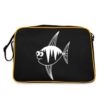 Cartoon Fish - Funny Fish Design - Sac Retro - noir/or - Dos