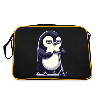 Drôle de pingouin avec scooter patinage bande dessinée - Sac Retro - noir/or - Dos