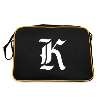 Lettre K cadeau personnalisé alphabet prénom noël - Sac Retro - noir/or - Dos