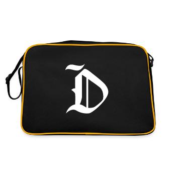 Lettre D cadeau personnalisé alphabet prénom noël - Sac Retro - noir/or - Dos