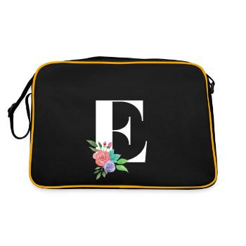 Lettre E cadeau personnalisé alphabet prénom noël - Sac Retro - noir/or - Dos