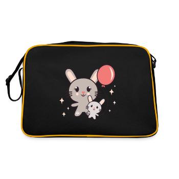 grand soeur lapin mignon - Sac Retro - noir/or - Dos