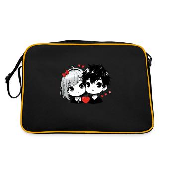 Couple mignon d’amoureux - Sac Retro - noir/or - Dos
