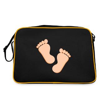 Fuß Füße Fußpflege Podologie - Retro Tasche - Schwarz/Gold - Hinten