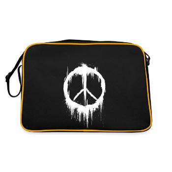 Peace sign 60s 70s retro hippie - Retro Bag - black/gold - Back