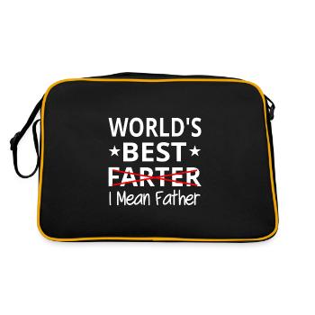 Der beste Farter der Welt, ich meine Vater - Retro Tasche - Schwarz/Gold - Hinten
