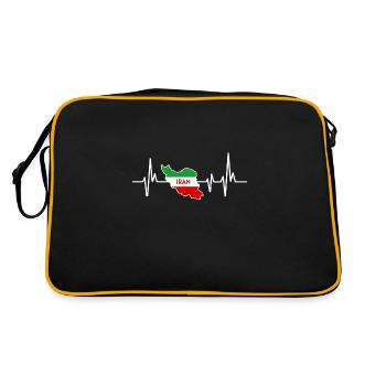 Heartbeat Design Drapeau iranien Iran - Sac Retro - noir/or - Dos