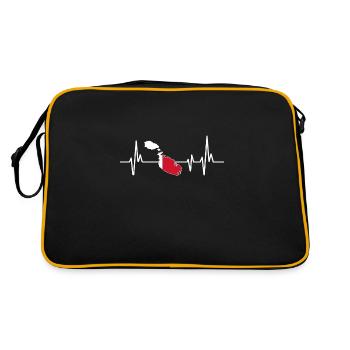 Heartbeat Design Drapeau maltais Malte - Sac Retro - noir/or - Dos