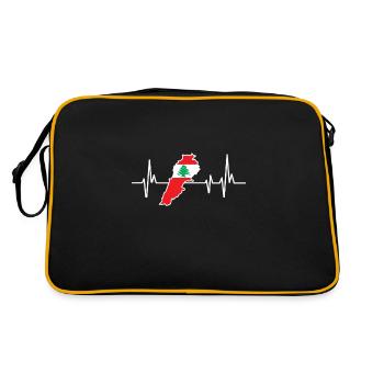 Heartbeat Design Drapeau libanais Liban - Sac Retro - noir/or - Dos