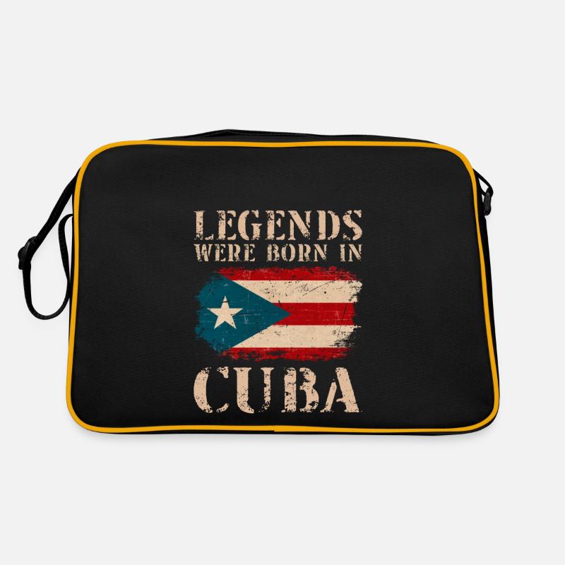 Vintage Design Drapeau Cubain Cuba - Sac Retro - noir/or
