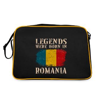 Vintage Design Drapeau Roumain Roumanie - Sac Retro - noir/or - Dos