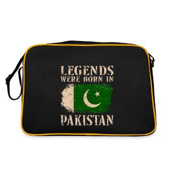 Vintage Design Pakistani Flag Pakistan - Retro Bag - black/gold - Back