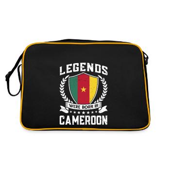Vintage Design Cameroonian Flag Cameroon - Retro Bag - black/gold - Back