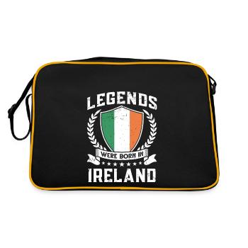 Vintage Design Irish Flag Irland - Retro Tasche - Schwarz/Gold - Hinten