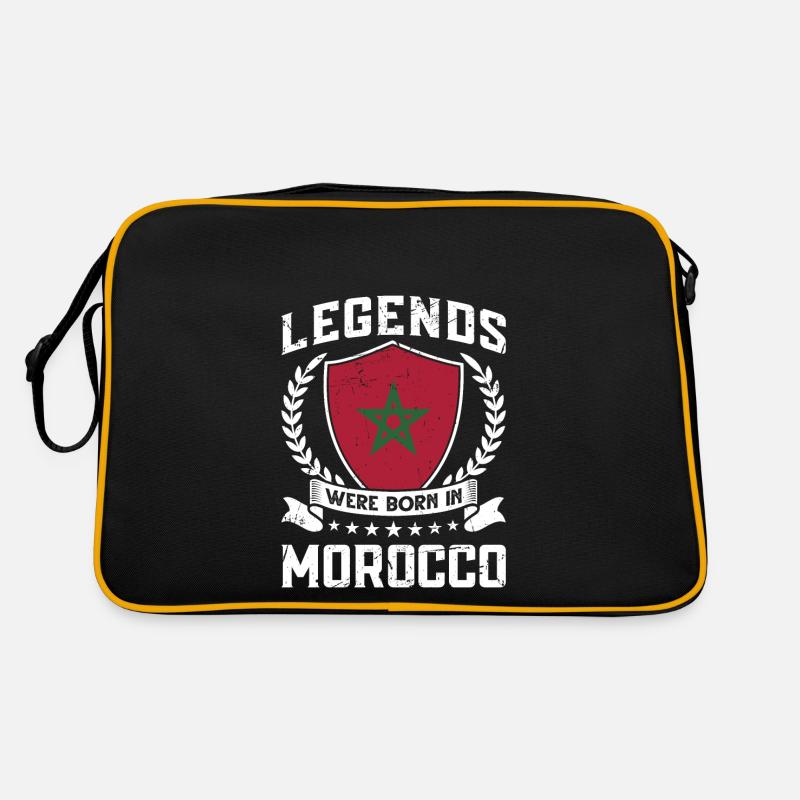 Vintage Design Drapeau Marocain Maroc - Sac Retro - noir/or