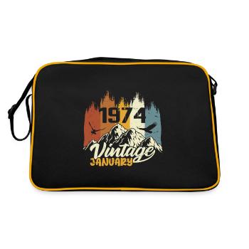 Anniversaire Janvier 1974 - Cadeau Janvier 1974 - Sac Retro - noir/or - Dos