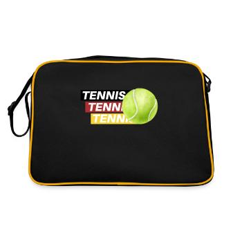 Tennis Elegance : Noir, Rouge, Or - Sac Retro - noir/or - Dos