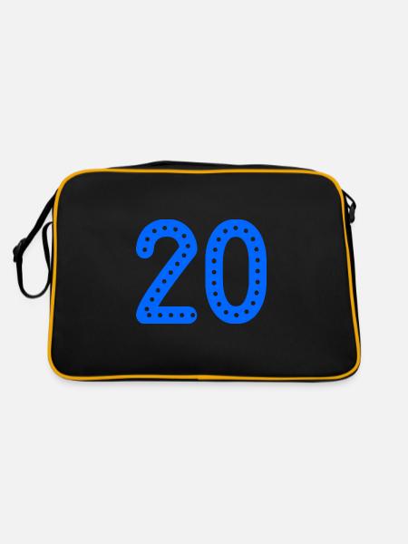 20 JAHRE. 20-jähriges JUBILÄUM. JUBILÄUM 20 JAHRE. 20 - Retro Tasche - Schwarz/Gold - Hinten