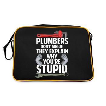 Plombier Installateur Artisan Disant Cadeau - Sac Retro - noir/or - Dos