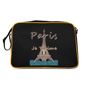 Paris Je Taime Tour Eiffel Paris France - Sac Retro - noir/or - Dos