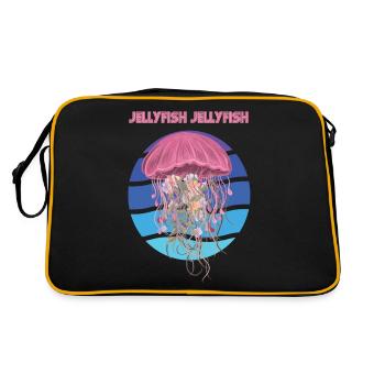 Jellyfish Ocean Underwater Marine Fish Diving - Retro Bag - black/gold - Back