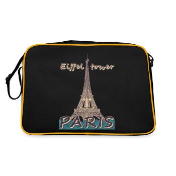 J’adore Paris et la Tour Eiffel Bonjour de Frankre - Sac Retro - noir/or - Dos