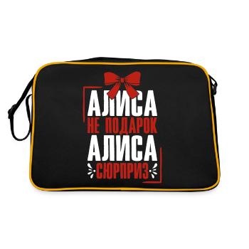 Alice saying in Russian Russia outfit for - Retro Bag - black/gold - Back