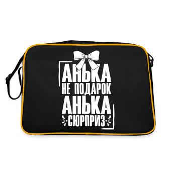 Anna saying in Russian Russia outfit for - Retro Bag - black/gold - Back