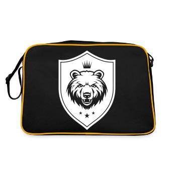 Icône des armoiries du grizzli - Sac Retro - noir/or - Dos