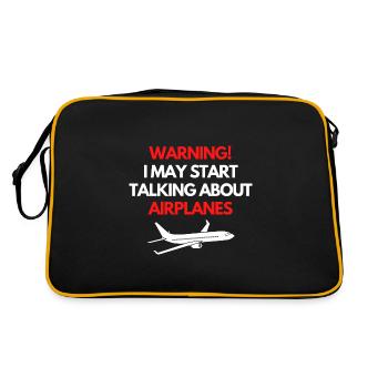 Warning ! Je commence à parler d’airplanes ! - Sac Retro - noir/or - Dos